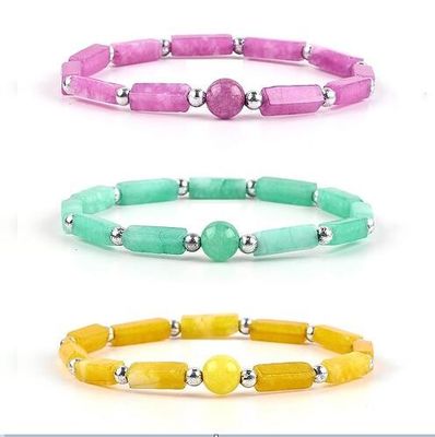 Qualität  3mm/8mm/13mm Rectangle Bead Healing Energy Crystal Gemstone Bracelet usine