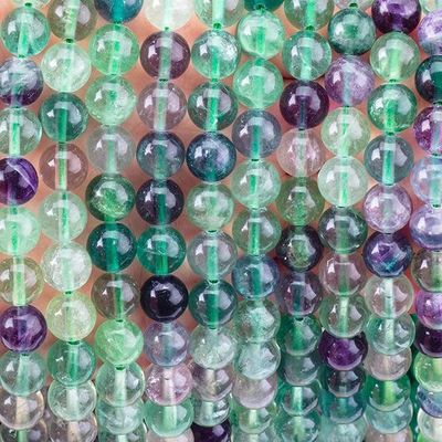 Qualität  8mm Colored Flourite Gems Bead Healing Crystal Beads For Jewelry Making usine