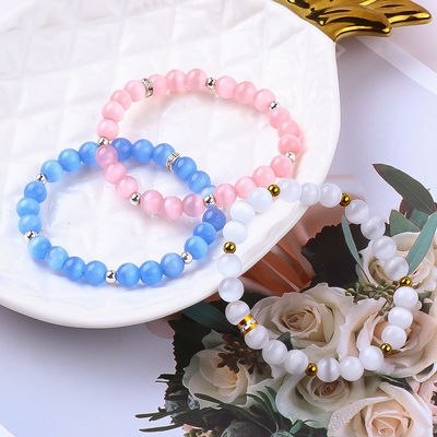 8mm/10mm/12mm Runder Katzen-Auge Edelstein-Armband für das Abgleichen von Kleidung