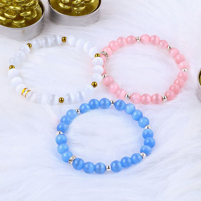 8mm/10mm/12mm Runder Katzen-Auge Edelstein-Armband für das Abgleichen von Kleidung