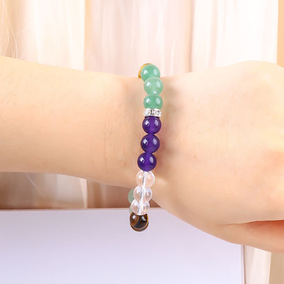 Handgefertigt Elastischer Kristall Edelstein Perle Geld Reichtum Armband