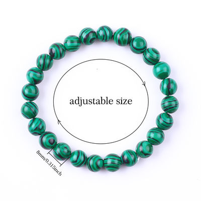 Elastische Natur-Grüne Malachit Anti-Angst Heilung Perlen Armband