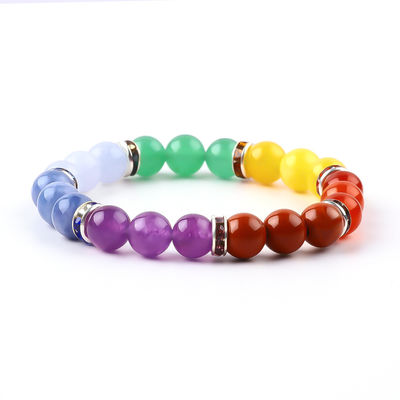 4mm/6mm/8mm/12mm Handgefertigt Kristall 7 Chakra Armband Länge 18cm