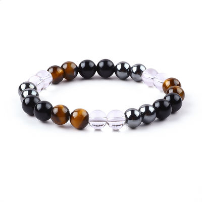 Handgefertigt elastischer natürlicher Kristall Gemtone Perlen Schutz Armband für Heilung
