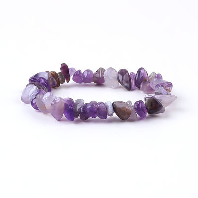 Handgefertigte Chips Kiesstein Armband Unregelmäßiger Amethyst Heilenergie Schmuck