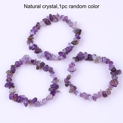 Handgefertigte Chips Kiesstein Armband Unregelmäßiger Amethyst Heilenergie Schmuck