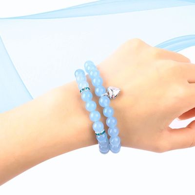 8mm Amethyst Blau Aquamarin Edelstein Armbänder Kristallheilung
