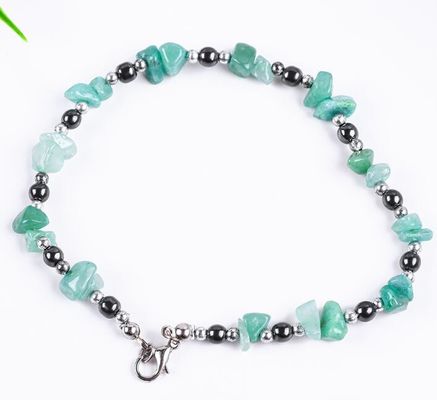 Hematit-Stein-Knöchel-Armbänder mit Kristallchip-Kies-Knöchel-Kette Schmuck
