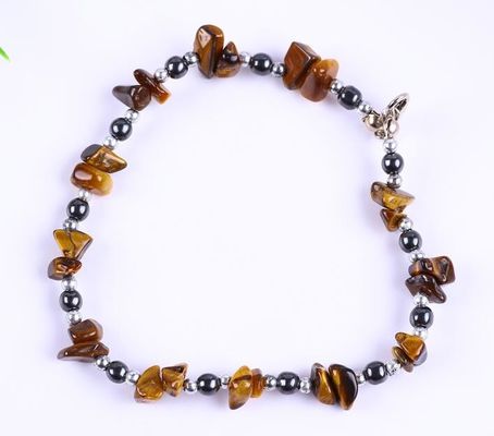 Hematit-Stein-Knöchel-Armbänder mit Kristallchip-Kies-Knöchel-Kette Schmuck