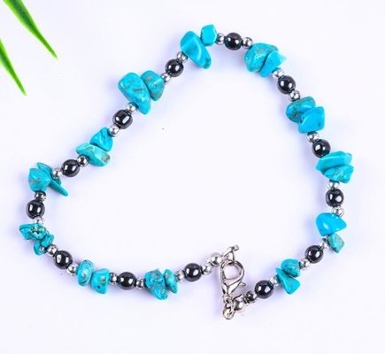 Hematit-Stein-Knöchel-Armbänder mit Kristallchip-Kies-Knöchel-Kette Schmuck