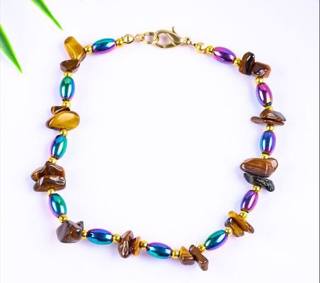 Hematit-Stein-Knöchel-Armbänder mit Kristallchip-Kies-Knöchel-Kette Schmuck
