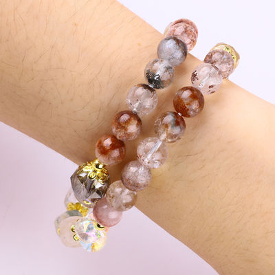 Naturgarten Quarz 8mm 10mm Perlen Armband DIY Klar Quarz Stretch Armband zum Geschenk