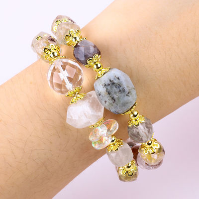 Naturgarten Quarz 8mm 10mm Perlen Armband DIY Klar Quarz Stretch Armband zum Geschenk