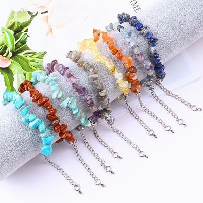 Verstellbarer Naturstein Unregelmäßige Chips Kiesstein Armband Heilenergie Schmuck