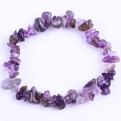 Unregelmäßige Schotterschotter Heilende Energie Chakra Naturstein Armband OEM ODM