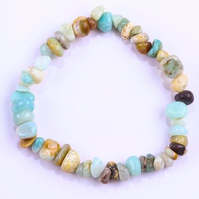 Unregelmäßige Schotterschotter Heilende Energie Chakra Naturstein Armband OEM ODM