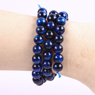 8mm Naturschwarzblaue Tiger-Auge Edelstein Kristallstein Perlen für Schmuckherstellung