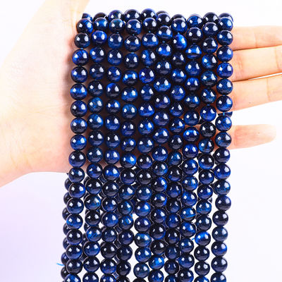 8mm Naturschwarzblaue Tiger-Auge Edelstein Kristallstein Perlen für Schmuckherstellung