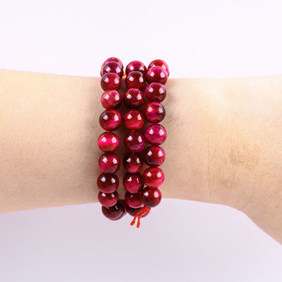 8mm Rose Rot Tiger Auge Edelstein Heilende rosa Kristallstein Perlen für Schmuckherstellung