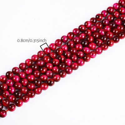 8mm Rose Rot Tiger Auge Edelstein Heilende rosa Kristallstein Perlen für Schmuckherstellung