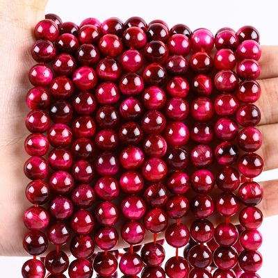 8mm Rose Rot Tiger Auge Edelstein Heilende rosa Kristallstein Perlen für Schmuckherstellung