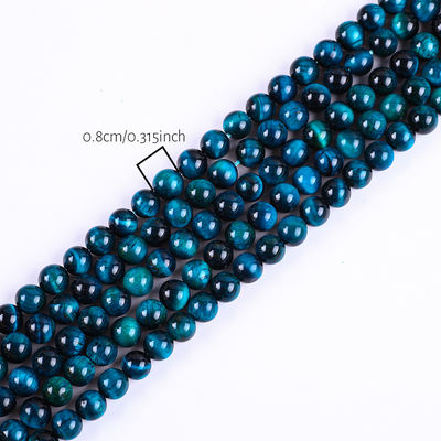 8mm See Blaue Tiger-Auge Edelstein Heilende Kristallstein Perlen für Schmuckherstellung