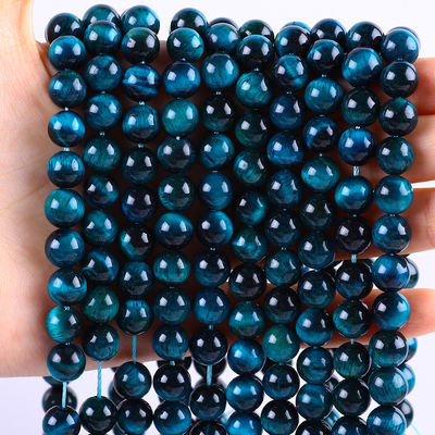 8mm See Blaue Tiger-Auge Edelstein Heilende Kristallstein Perlen für Schmuckherstellung