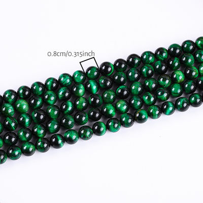8 mm Grüner Tiger-Auge Edelstein Heilende Kristallstein Perlen für Schmuck