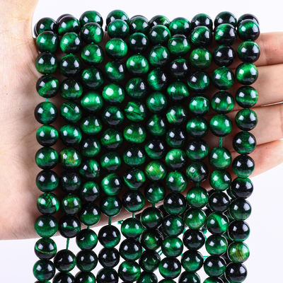 8 mm Grüner Tiger-Auge Edelstein Heilende Kristallstein Perlen für Schmuck
