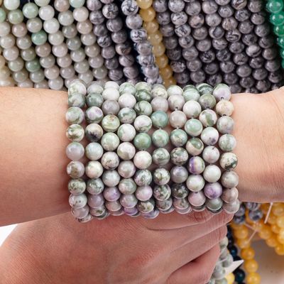 Lucky Jade Runde Perle Naturkristall Edelstein verschiedene Perlengröße Locker Perlenstränge für DIY Schmuckherstellung