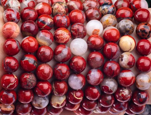 Rote Jaspis-Runde Perle Naturkristall Edelstein verschiedene Perlengröße Locker Perlenstränge für die Schmuckherstellung