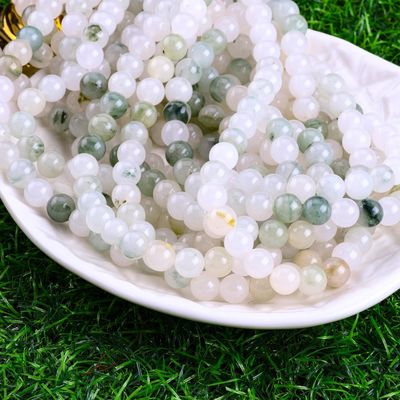 Tian Shan Green Jade Round Bead Naturkristall Edelstein Verschiedene Perlengröße Locker Perlenstränge für DIY Schmuckherstellung