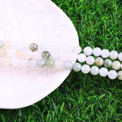 Tian Shan Green Jade Round Bead Naturkristall Edelstein Verschiedene Perlengröße Locker Perlenstränge für DIY Schmuckherstellung