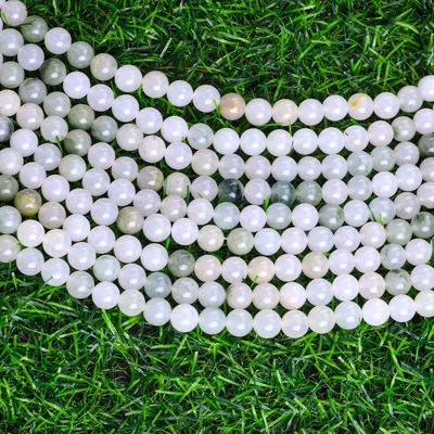 Tian Shan Green Jade Round Bead Naturkristall Edelstein Verschiedene Perlengröße Locker Perlenstränge für DIY Schmuckherstellung