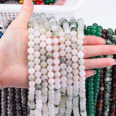 Tian Shan Green Jade Round Bead Naturkristall Edelstein Verschiedene Perlengröße Locker Perlenstränge für DIY Schmuckherstellung