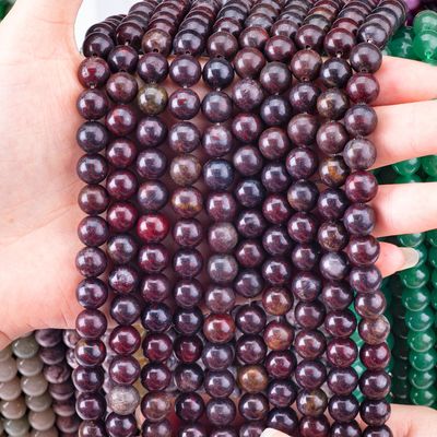 Rote Blume Jaspische runde Perle Naturkristall Edelstein verschiedene Perlengröße lose Perlenstränge für die Schmuckherstellung