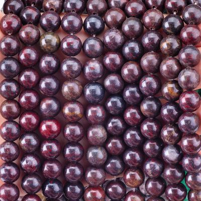 Rote Blume Jaspische runde Perle Naturkristall Edelstein verschiedene Perlengröße lose Perlenstränge für die Schmuckherstellung