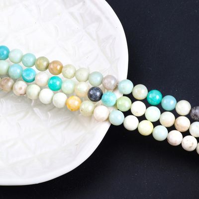 Amazonite Rundperle Naturkristall Edelstein verschiedene Perlengröße Locker Perlenstränge für DIY Schmuckherstellung