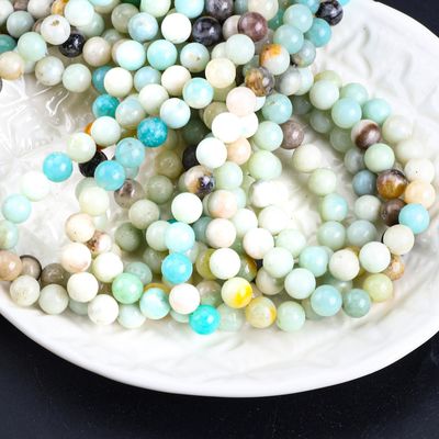 Amazonite Rundperle Naturkristall Edelstein verschiedene Perlengröße Locker Perlenstränge für DIY Schmuckherstellung
