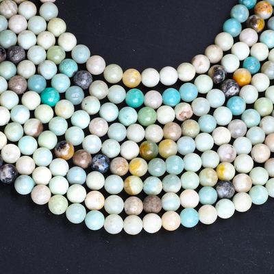 Amazonite Rundperle Naturkristall Edelstein verschiedene Perlengröße Locker Perlenstränge für DIY Schmuckherstellung