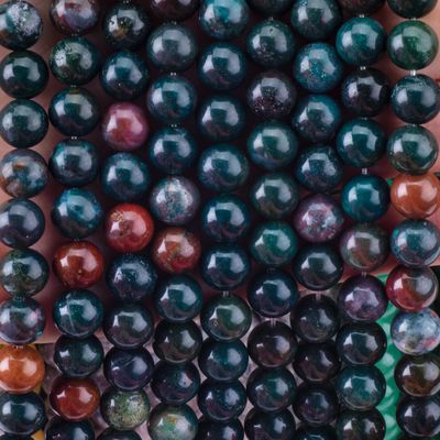 Blutstein Runde Perle Naturkristall Edelstein Locker Perlenstränge für DIY Schmuckherstellung