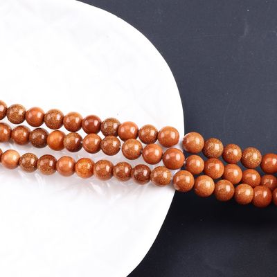 Gold Sandstein Runde Perle Naturkristall Edelstein Loose Perlen Stränge für DIY Schmuckherstellung