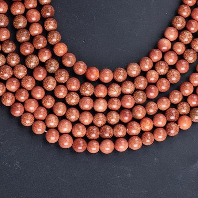 Gold Sandstein Runde Perle Naturkristall Edelstein Loose Perlen Stränge für DIY Schmuckherstellung