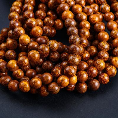 Goldgefächerter Jade, Runde Perle, Naturkristall, Edelstein, Locker-Perlenstränge für die Schmuckherstellung