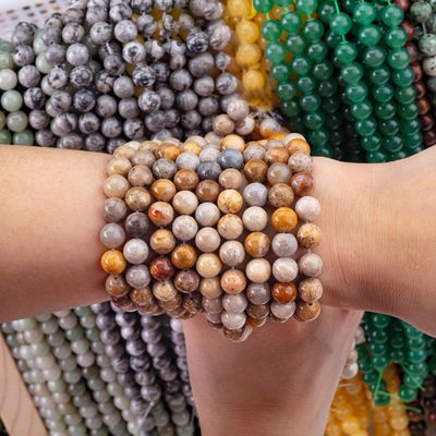 Chrysanthe Stein Runde Perle Naturkristall Edelstein Locker Perlensträhnen für DIY Schmuckherstellung
