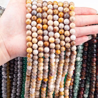 Chrysanthe Stein Runde Perle Naturkristall Edelstein Locker Perlensträhnen für DIY Schmuckherstellung