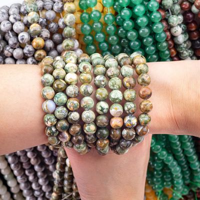 Kambaba Jasper Runde Perle Naturkristall Edelstein Loose Perlenstränge für die DIY Schmuckherstellung