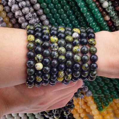 Serpentine Jade Round Bead Naturkristall Edelstein Loose Bead Strands für DIY Schmuckherstellung
