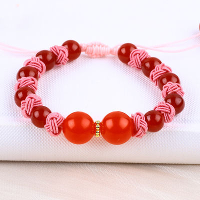 8mm Grünes Tiger Auge und Rotes Chalcedony Verstellbares Geflechtetes Seil Heilung Balance Perlen Armband