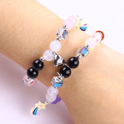 8mm Farb-Naturkristall Freundschaft Schmuck Abstand Armband Herzen Magnete Armband zum Geschenk